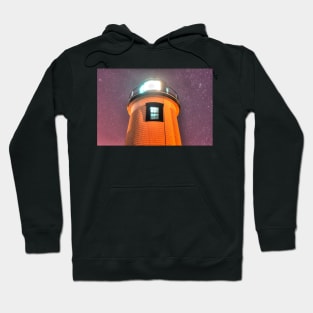 Newburyport Harbor Starry Sky over the Lighthouse Hoodie